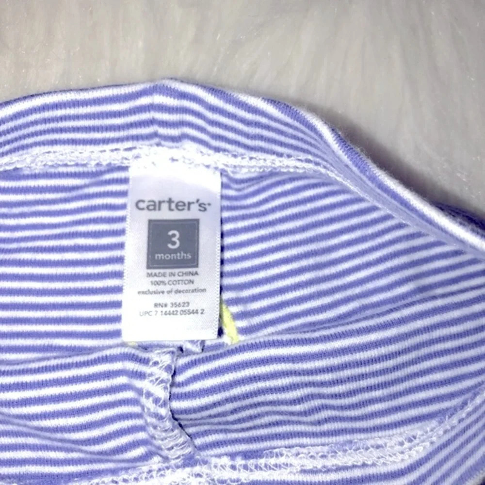 Carter’s 3 Months Adorable Blue Striped Star Cuffed Pants - Picture 3 of 3